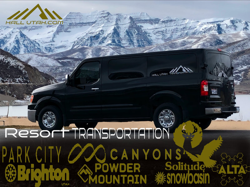 Airport Shuttle Transportation To Alta, Snowbird,Solitude,Brighton,Canyons,Park City, Deer Valley, Snow Basin & Powder Mountain. Book A Ride Online Now. Hall Utah Transportation Is Limo Service At Its Best. 